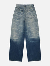 Jeans mit Farbverlauf und Wellenmuster